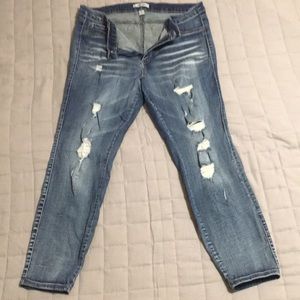 Dark wash, plus size jeans.